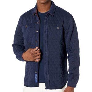 Robert Graham Bresson Shirt Jacket Mens 2XL Reversible Quilted Blue Burgundy